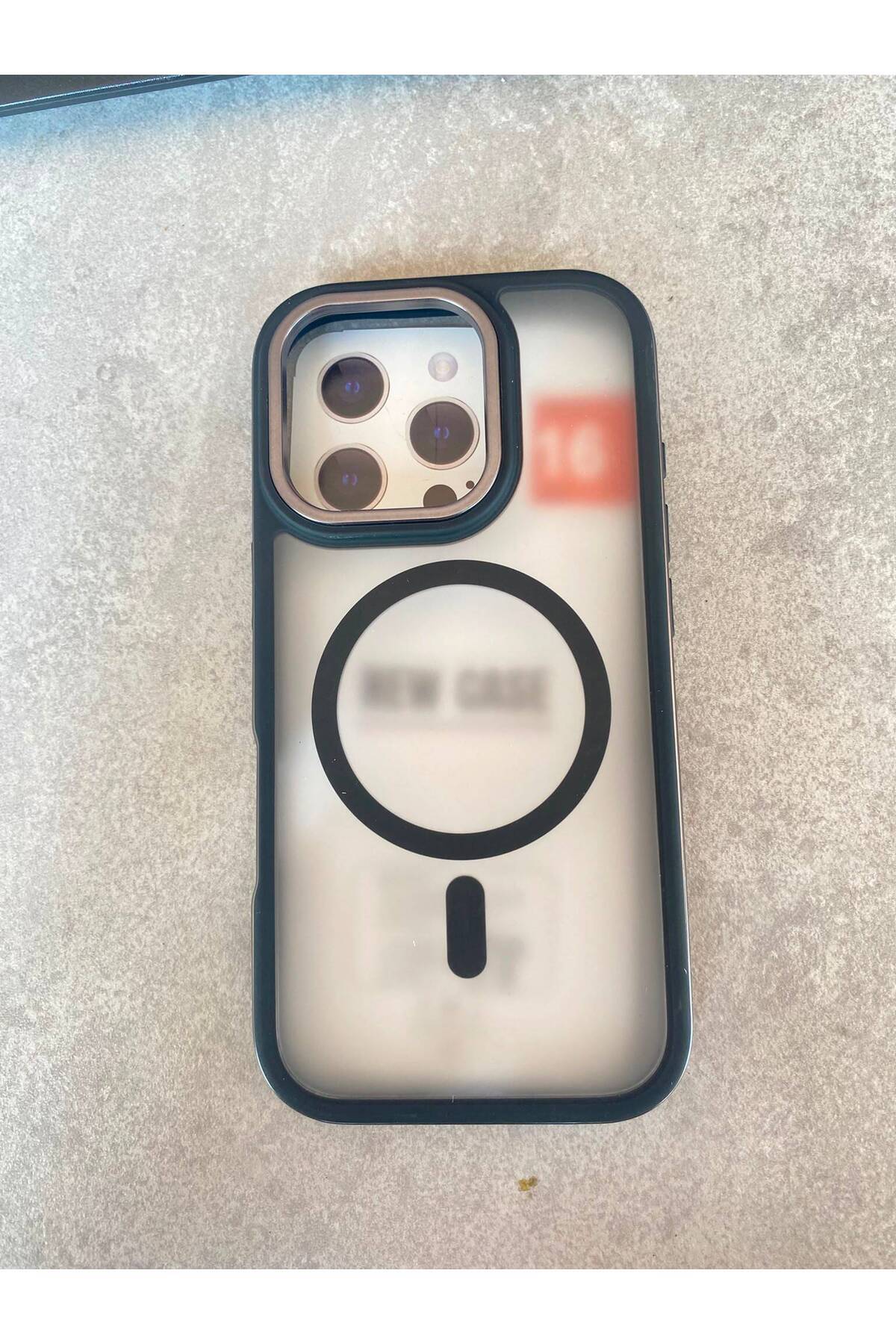 iPhone 16 Pro Max Uyumlu MagSafe Kılıf Mat Şeffaf Darbe Korumalı Kamera Korumalı Krom Çerçeveli Premium Silikon Telefon Kılıf
