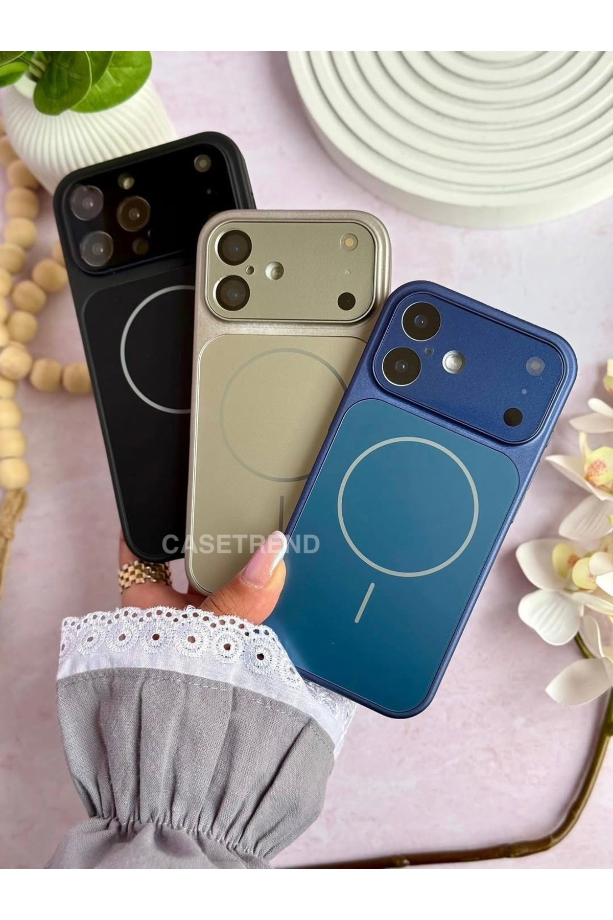 iPhone (15 Pro Max) uyumlu AG Glass MagSafe Destekli 17 Pro Max Dönüştürücü Kılıf