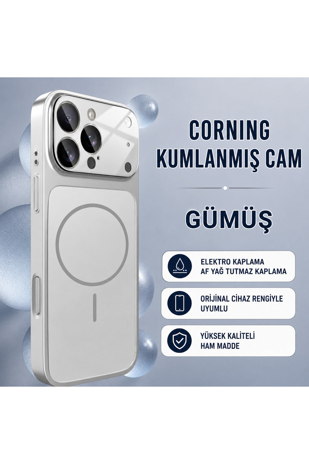iPhone 14 ProMax Uyumlu 17 Pro Max Görünümlü Çevirici Kamera Korumalı MagSafe Destekli Kılıf