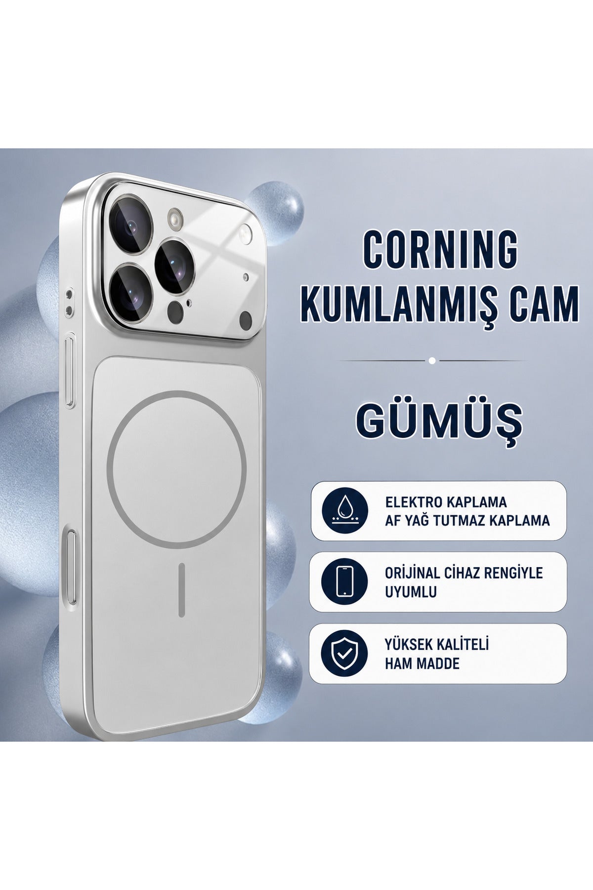 iPhone 14 ProMax Uyumlu 17 Pro Max Görünümlü Çevirici Kamera Korumalı MagSafe Destekli Kılıf