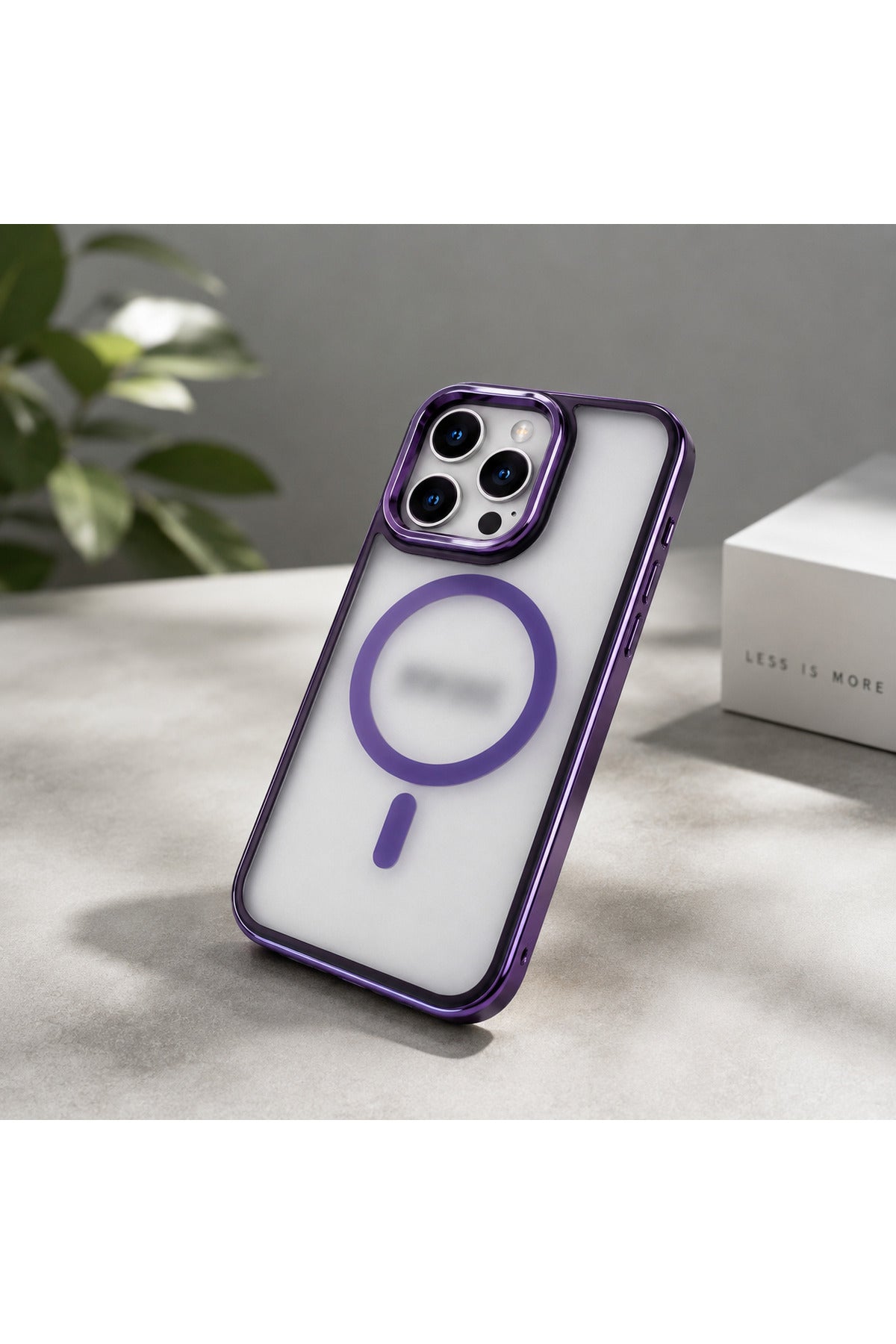 iPhone 16 Pro Max Uyumlu MagSafe Kılıf Mat Şeffaf Darbe Korumalı Kamera Korumalı Krom Çerçeveli Premium Silikon Telefon Kılıf