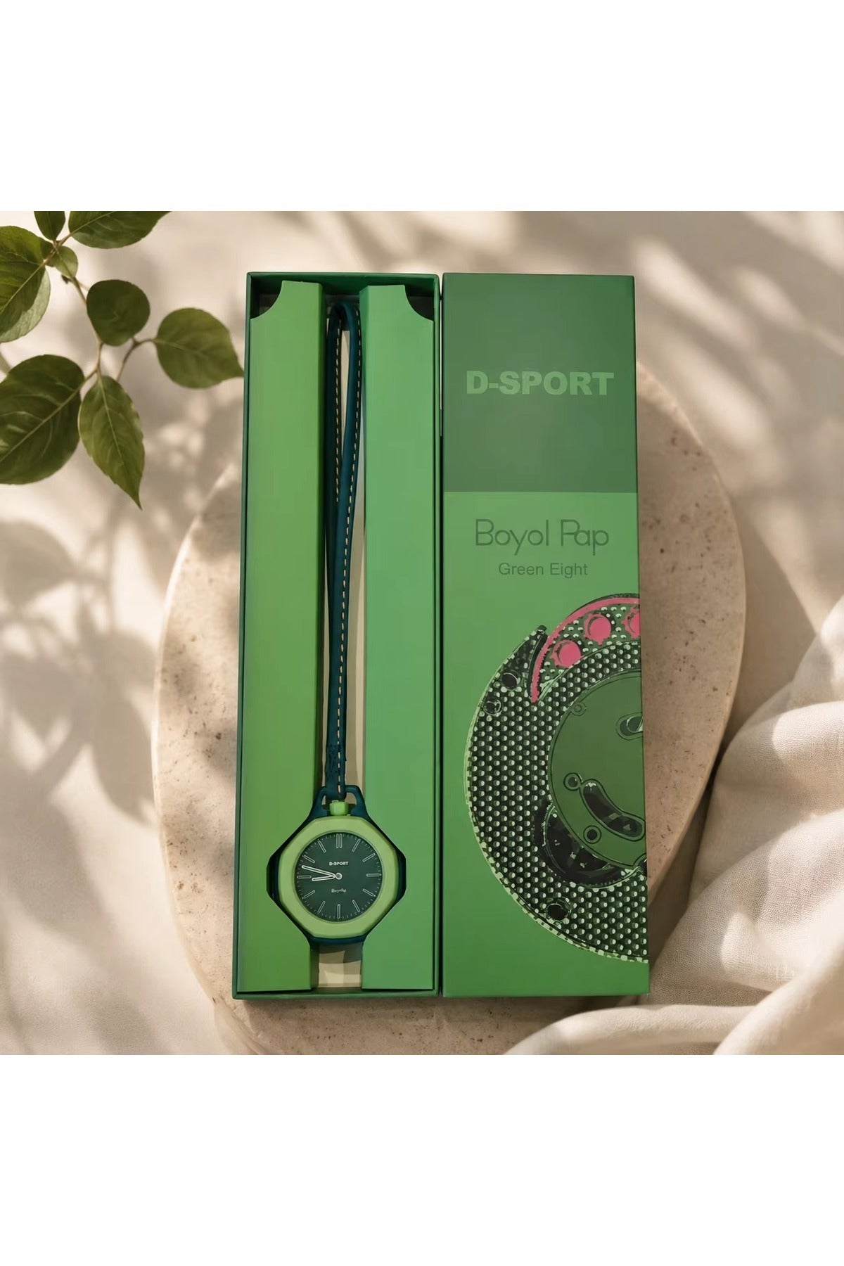 Moda Taşınabilir Lüks Spor Pop Tasarım Sekizgen Çerçeve Cam Deri Kayış Analog Kuvars Asılı Cep Saati