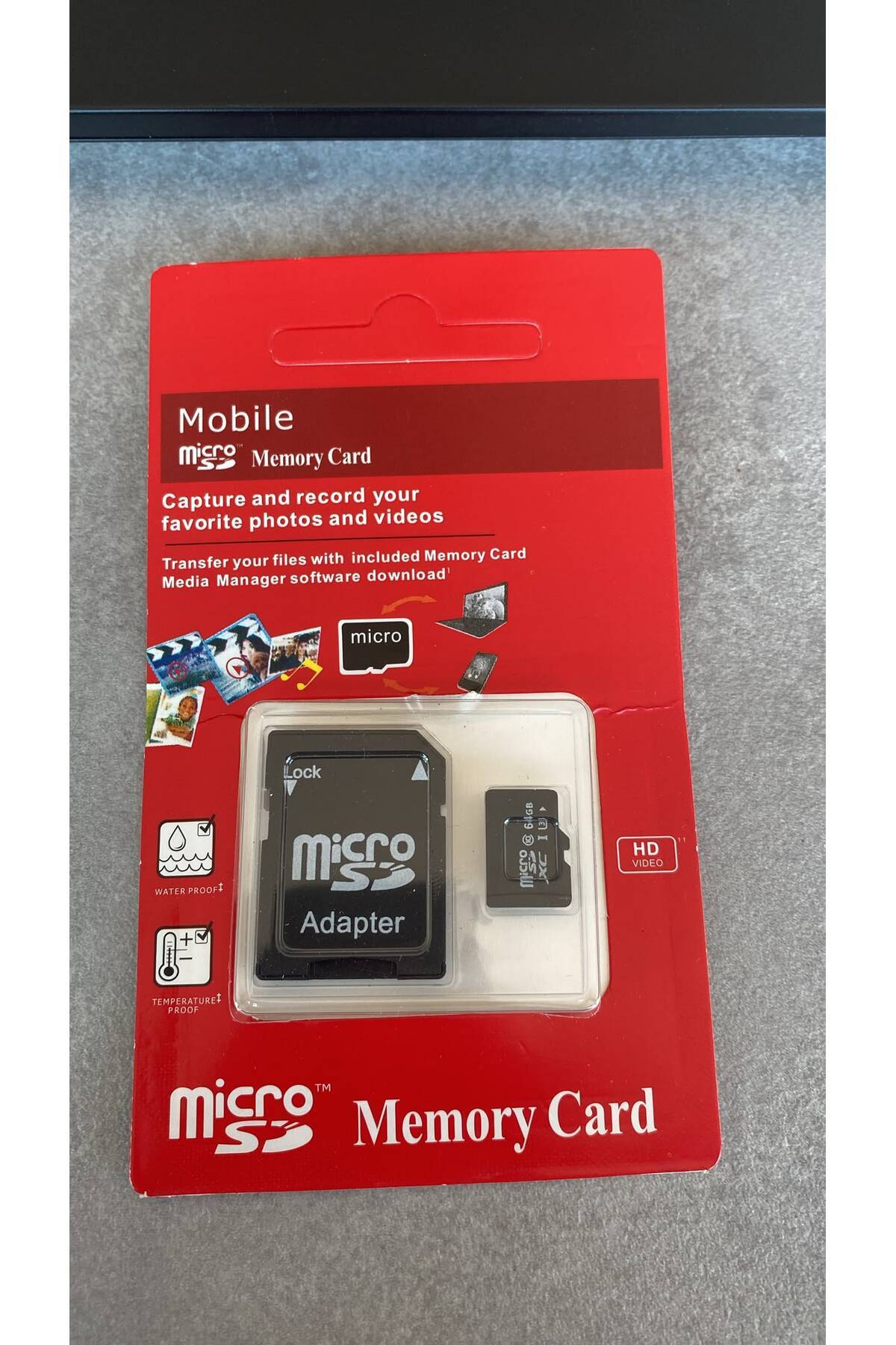 Micro SD Hafıza Kartı 64 -128 - 256 GB Class 10 4K UHD Uyumlu microSDXC SD Adaptörlü Suya ve Darbeye Dayanıklı