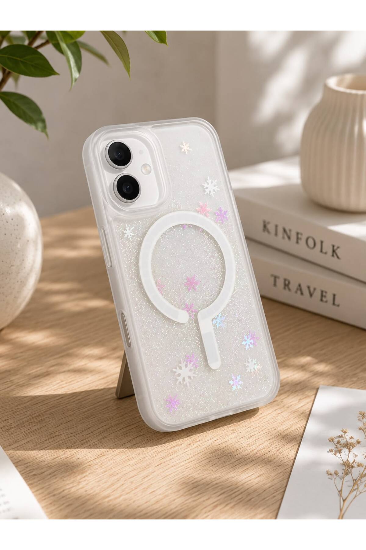 İphone 16 Uyumlu Akışkan Kumlu Simli Şeffaf Premium Darbeye Dayanıklı Telefon Kılıfı