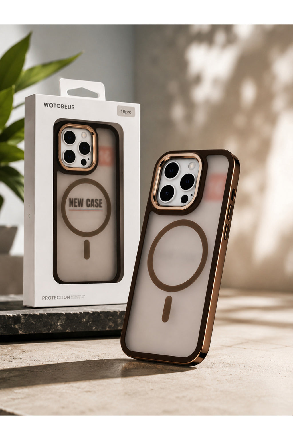 iPhone 16 Pro Uyumlu MagSafe Kılıf Mat Şeffaf Darbe Korumalı Kamera Korumalı Krom Çerçeveli Premium Silikon Telefon Kılıfı