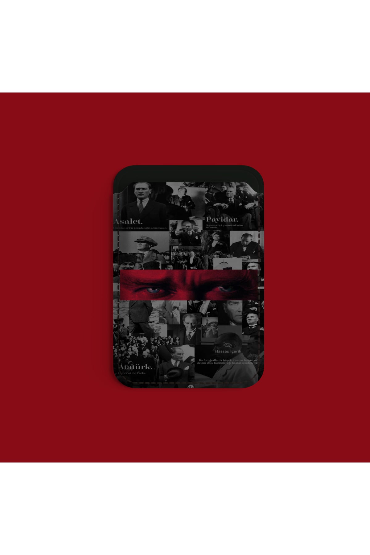 MagSafe Uyumlu Manyetik Telefon Kartlığı | Atatürk, Bozkurt ve Özel Tasarım Desenli Vegan Deri Kartlık