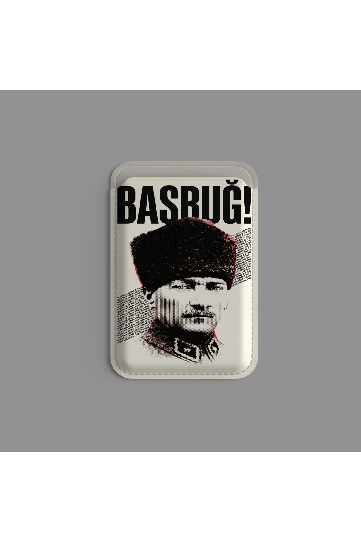 MagSafe Uyumlu Manyetik Telefon Kartlığı | Atatürk, Bozkurt ve Özel Tasarım Desenli Vegan Deri Kartlık