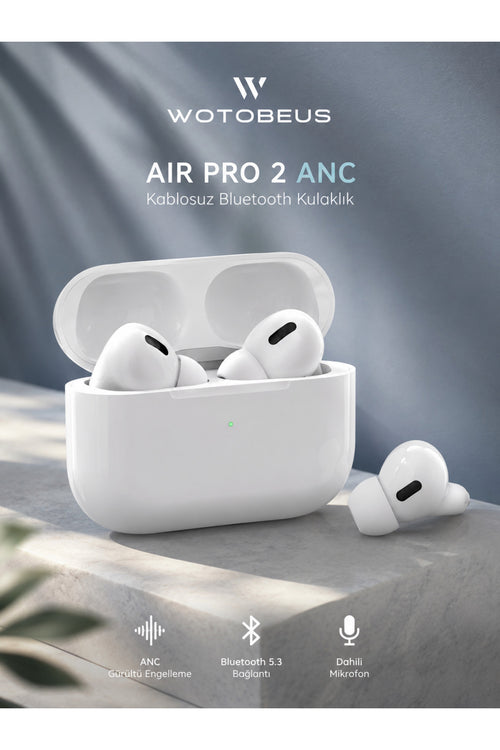 Air Pro 2 Bluetooth Kulaklık ANC Aktif Gürültü Engelleme Kablosuz TWS iOS Android Tüm Telefonlarla Uyumlu