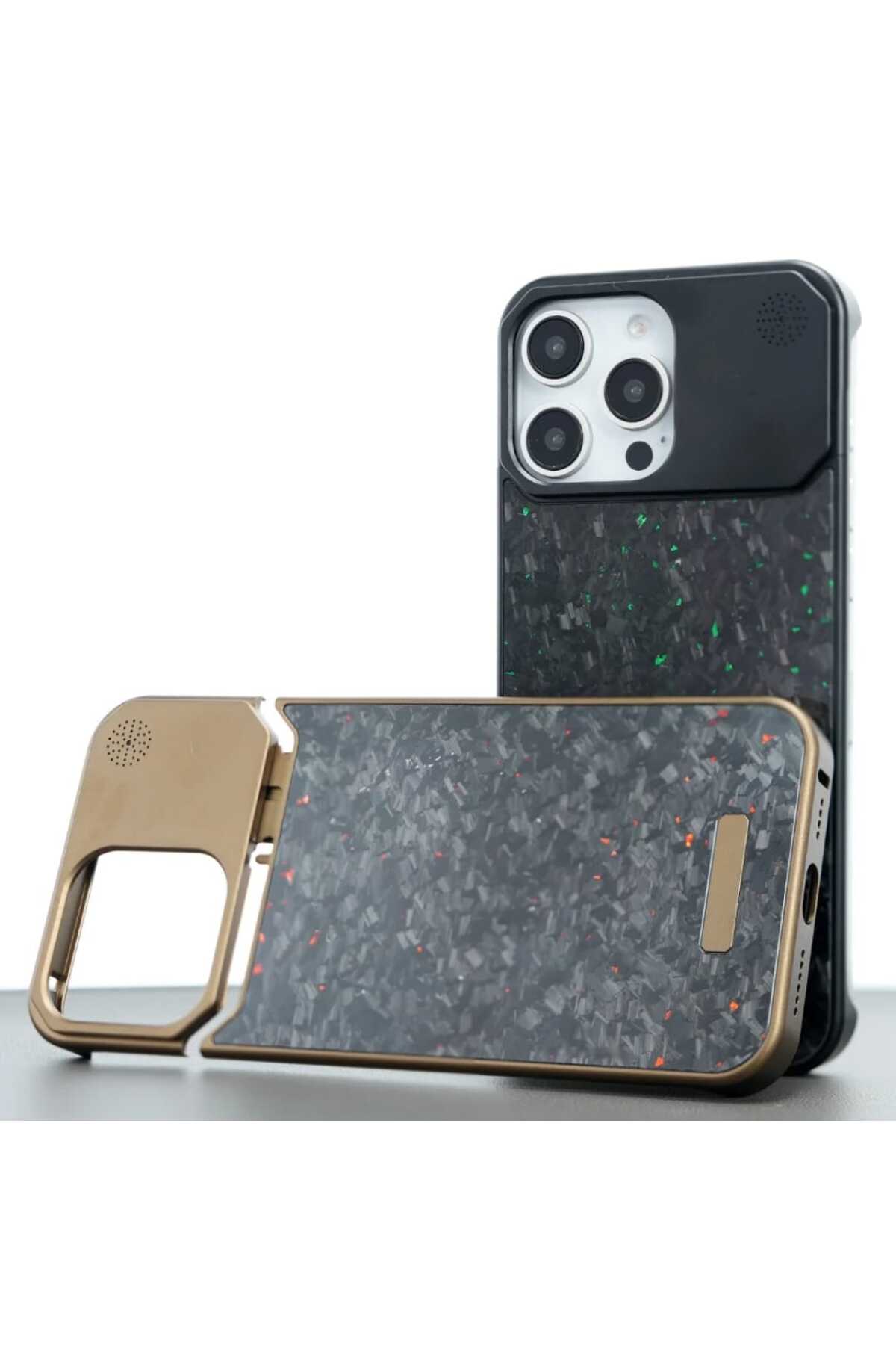 iPhone 16 Pro Uyumlu MagSafe Aromaterapi Telefon Kılıfı Kamera Korumalı Premium Metal Çerçeveli Darbe Emici Parfüm Hazneli