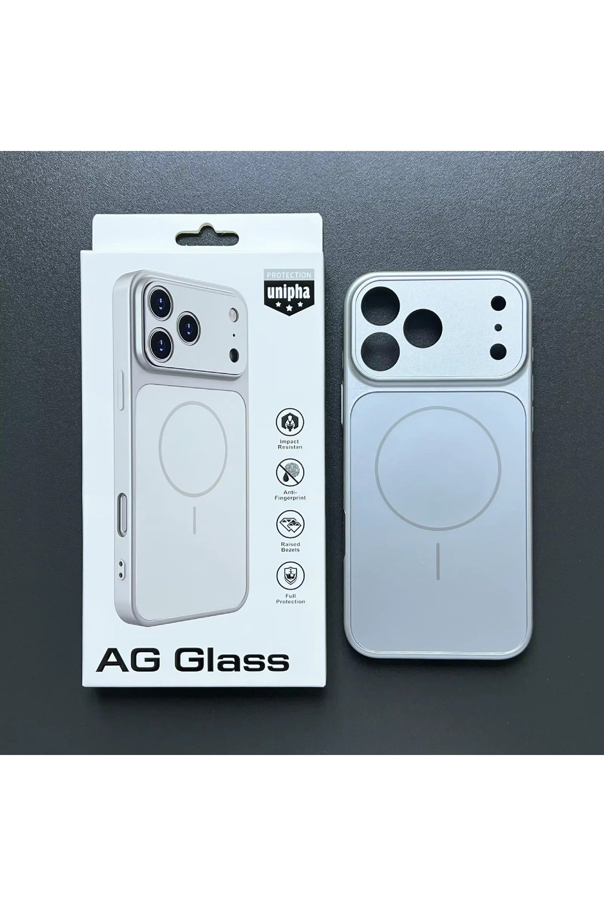 İphone 17 Pro Uyumlu AG Glass Magsaf Uyumlu PVC Premium Kamera Korumalı Telefon Kılıfı