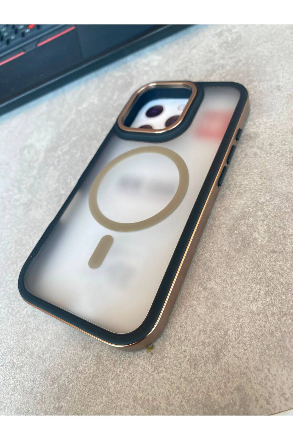 iPhone 16 Pro Max Uyumlu MagSafe Kılıf Mat Şeffaf Darbe Korumalı Kamera Korumalı Krom Çerçeveli Premium Silikon Telefon Kılıf