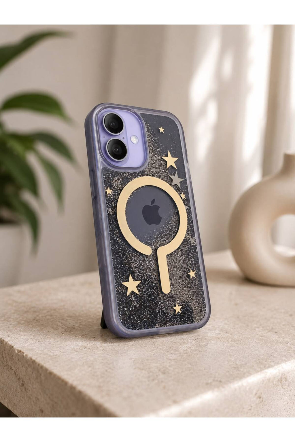İphone 16 Uyumlu Akışkan Kumlu Simli Şeffaf Premium Darbeye Dayanıklı Telefon Kılıfı