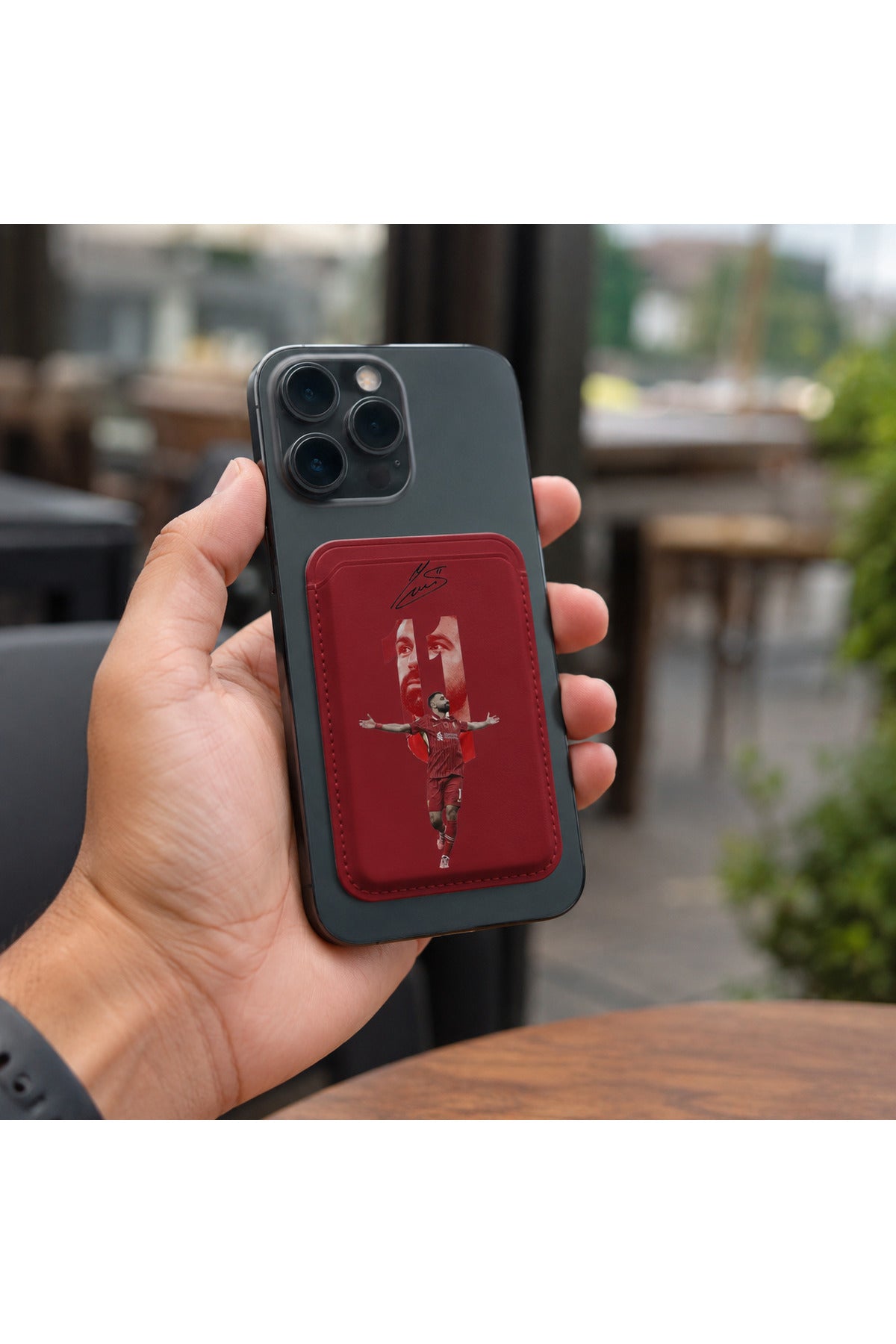 İphone Magsafe Özellikli Tüm Telefonlara Uyumlu Android İOS Telefon Arkası M.Salah Tasarım Premium Deri Kılıf