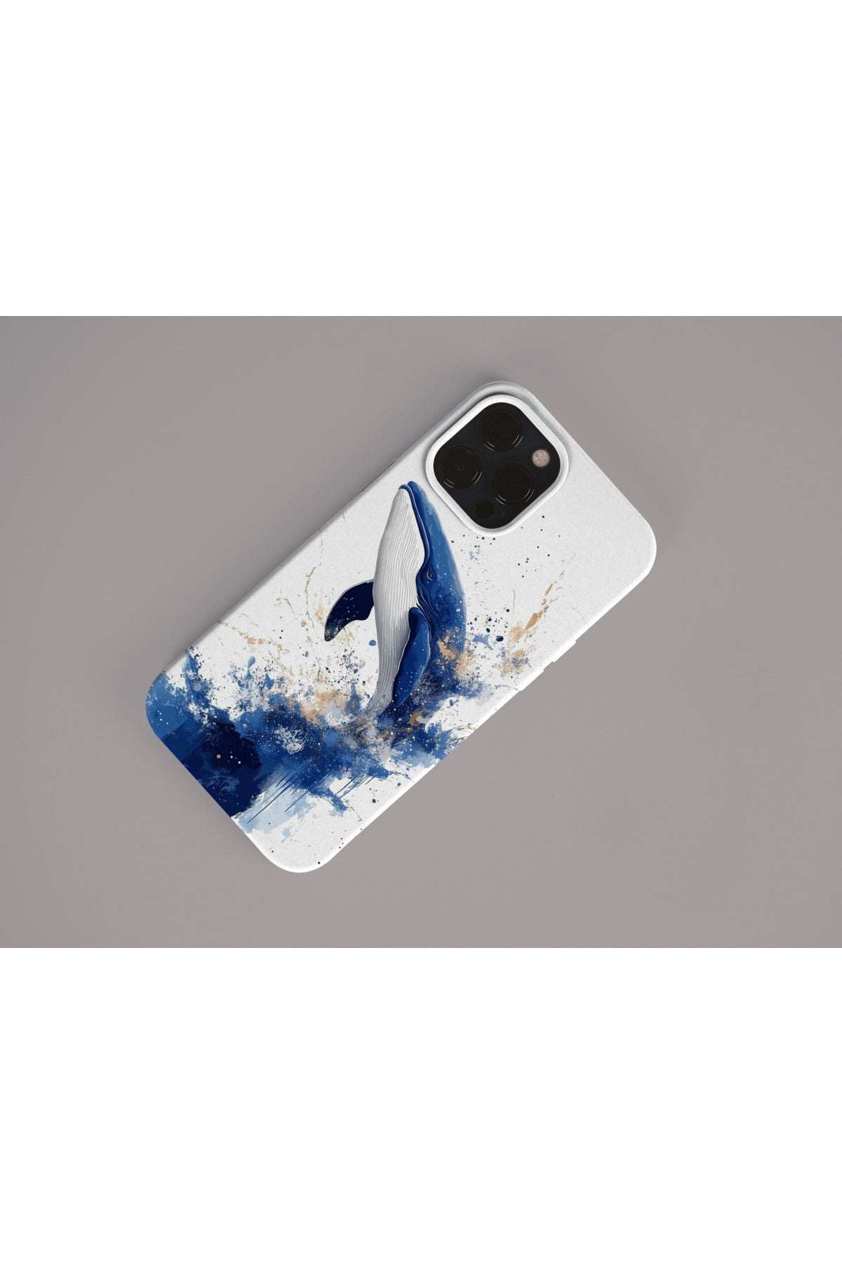 İphone 15 Uyumlu Japon Sanat Balina Tasarım İçi Kadife Premium Silikon Lasnman Telefon Kılıfı