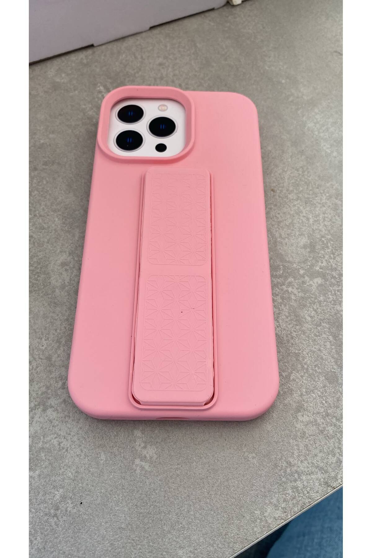İphone 14 Pro Max Uyumlu Gizli Stand Özellikli İçi Premium Kadife Dışı A Class Silikon Darbeye Dayanıklı Lasnman Telefon Kılı
