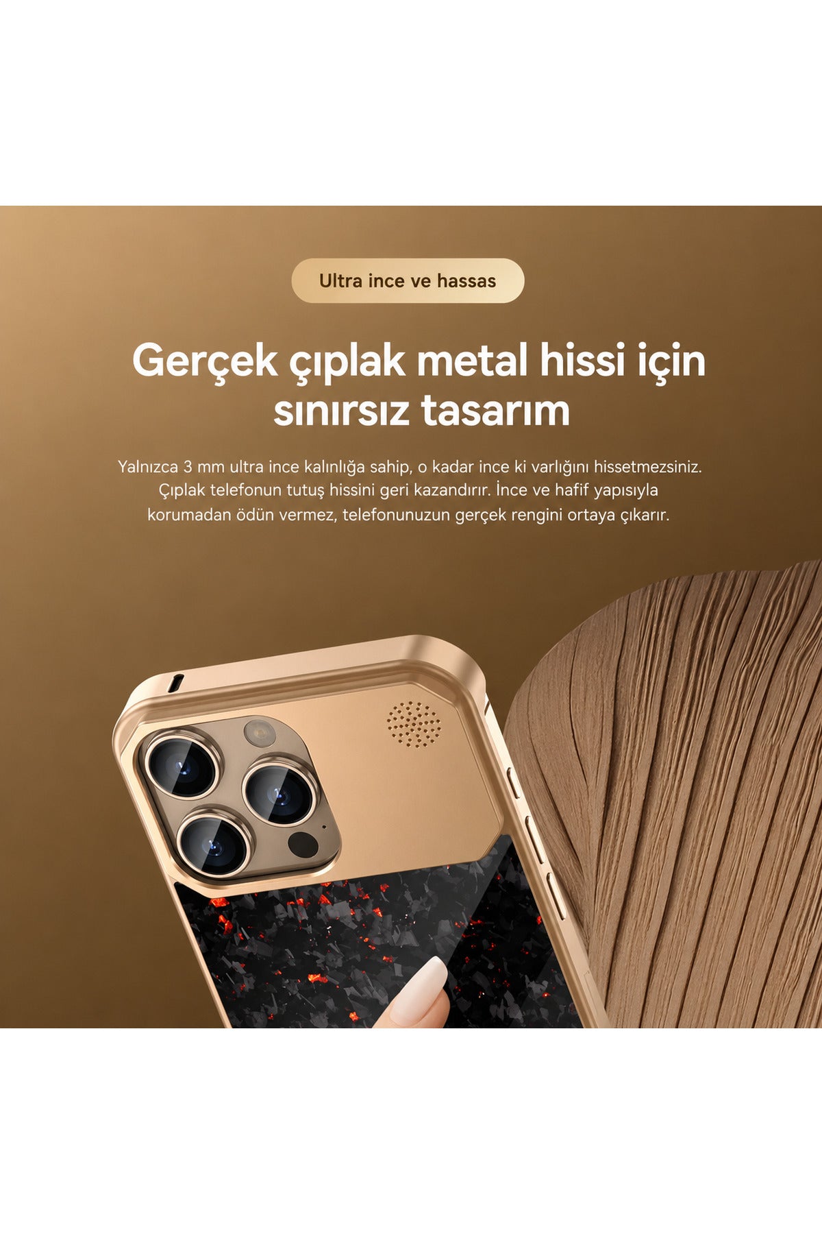 iPhone 16 Pro Max Uyumlu MagSafe Aromaterapi Telefon Kılıfı Kamera Korumalı Premium Metal Çerçeveli Darbe Emici