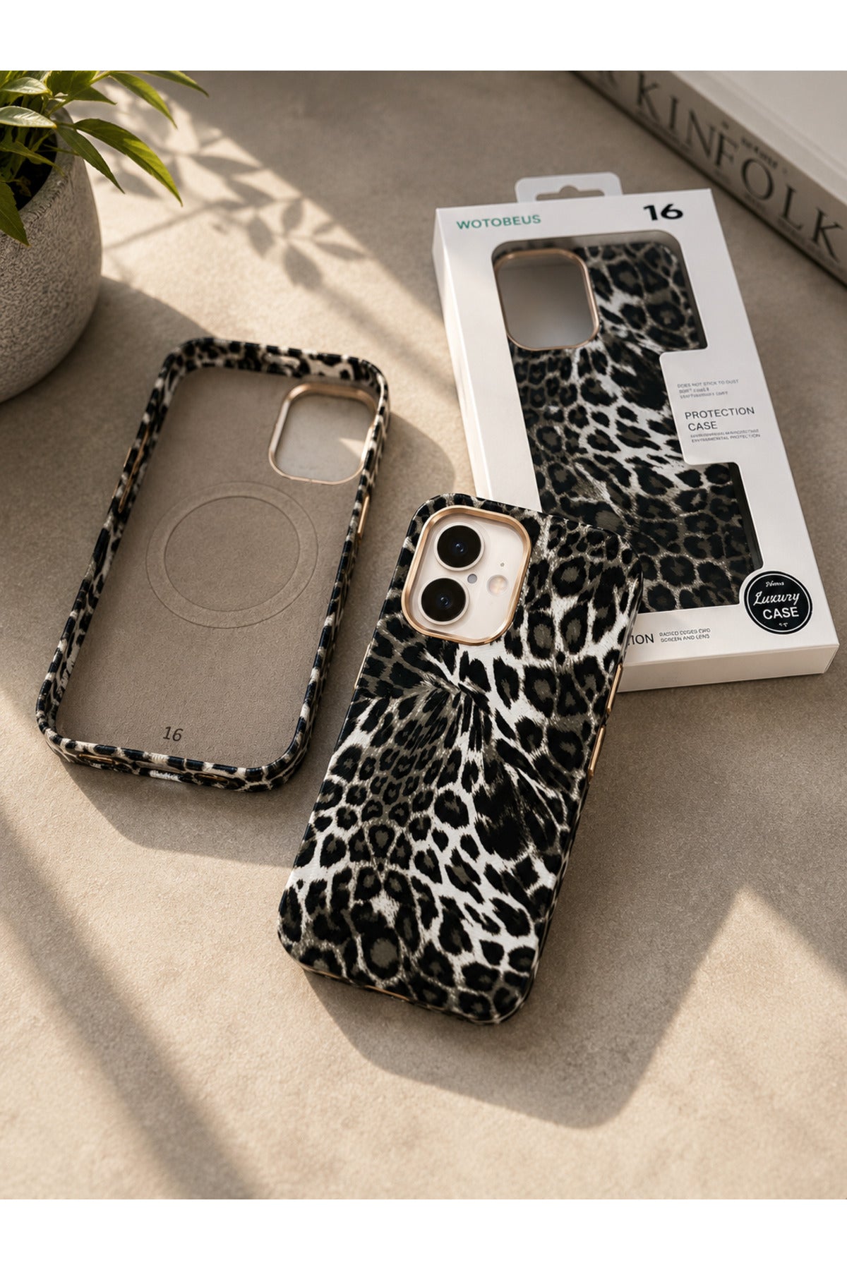 İphone 16 Uyumlu Leopar Tasarım Magsafe Uyumlu Deri Hissiyatlı İçi Kadife Premium Telefon Kılıfı