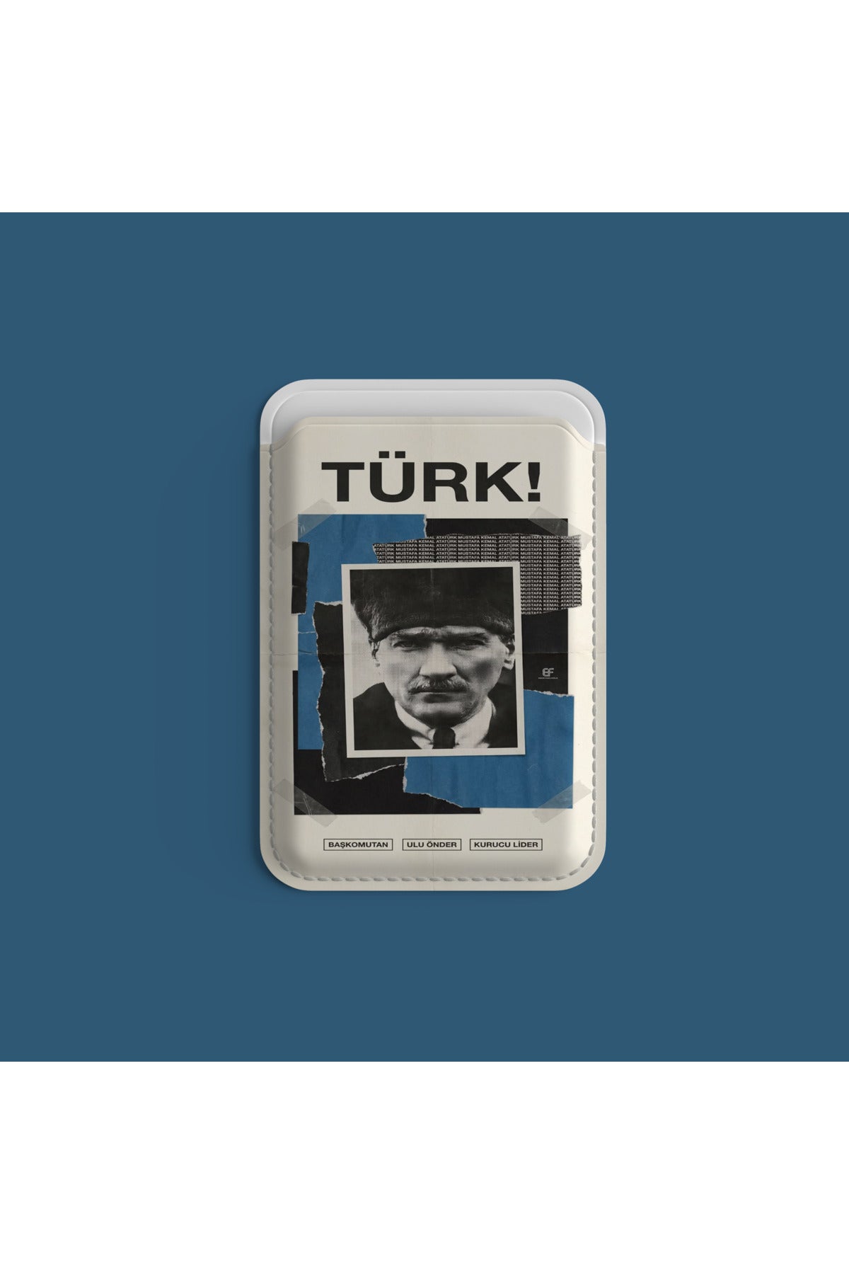 MagSafe Uyumlu Manyetik Telefon Kartlığı | Atatürk, Bozkurt ve Özel Tasarım Desenli Vegan Deri Kartlık