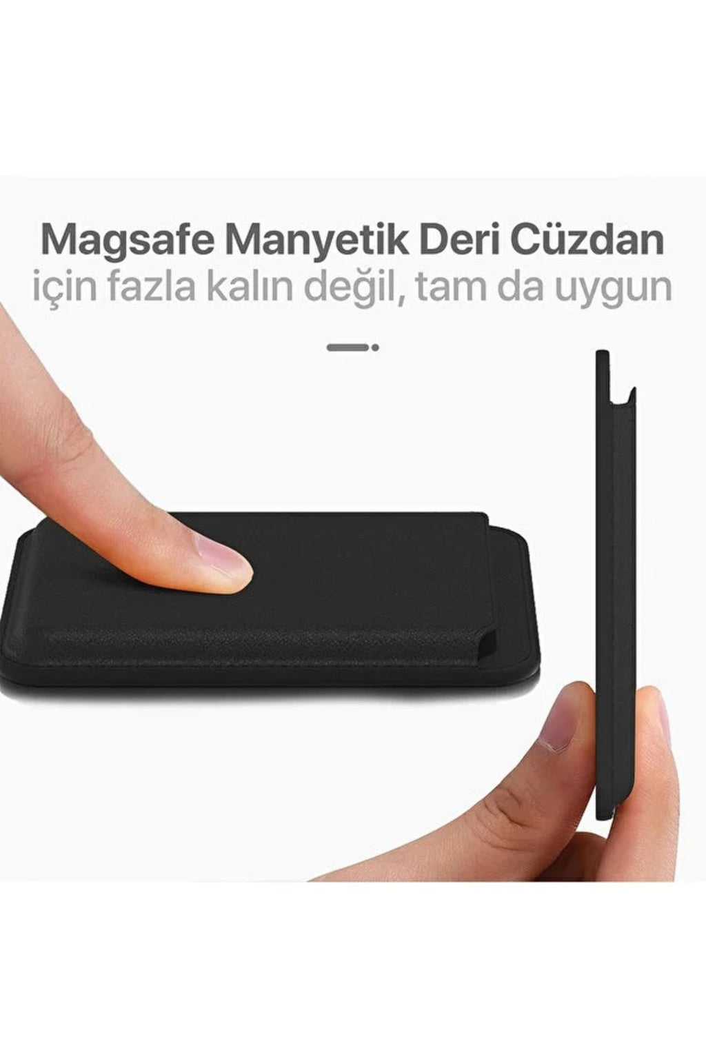 Premium Racing Çizgili MagSafe Uyumlu Manyetik Telefon Kartlığı – Vegan Deri – İnce Tasarım