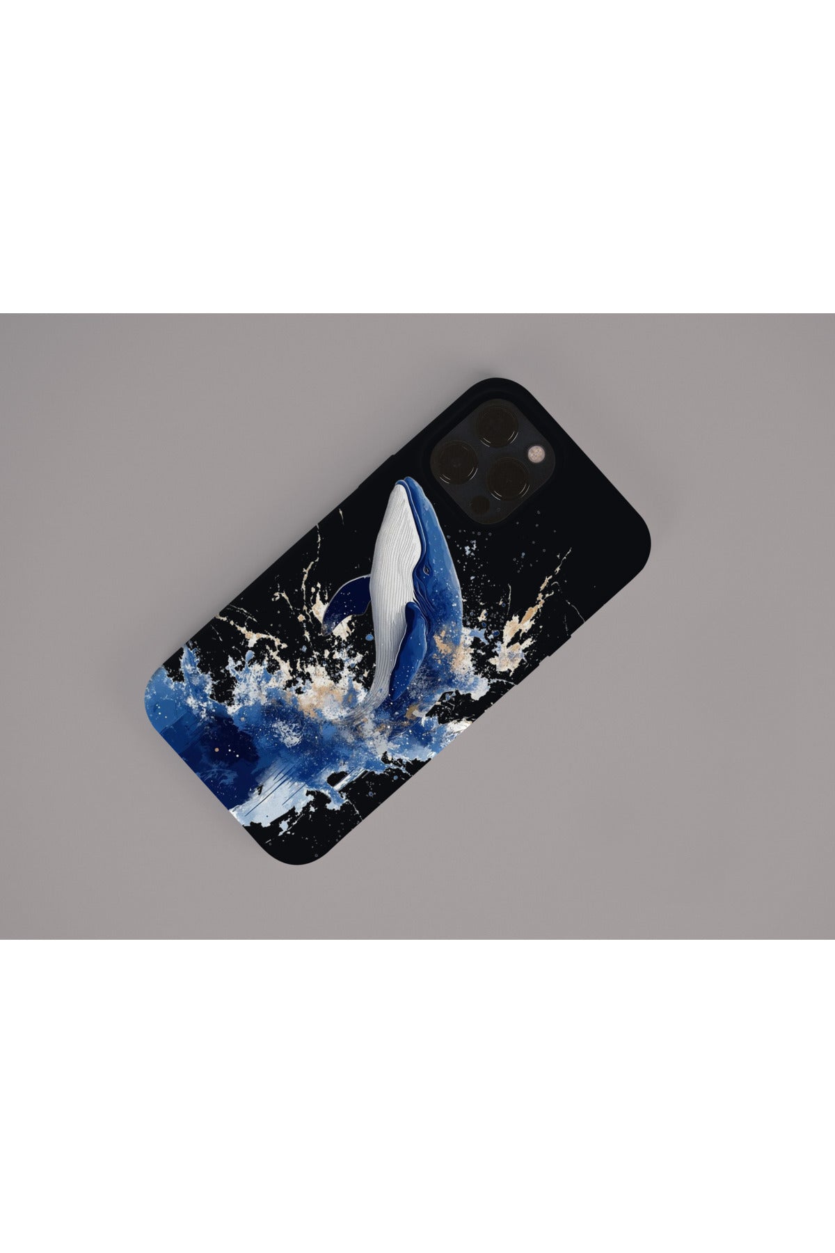 İphone 15 Uyumlu Japon Sanat Balina Tasarım İçi Kadife Premium Silikon Lasnman Telefon Kılıfı