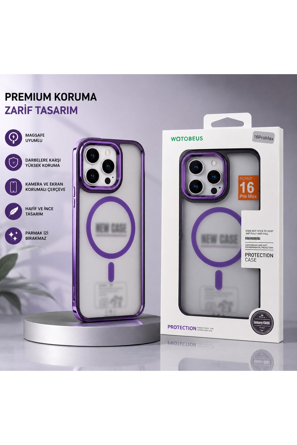 iPhone 16 Pro Max Uyumlu MagSafe Kılıf Mat Şeffaf Darbe Korumalı Kamera Korumalı Krom Çerçeveli Premium Silikon Telefon Kılıf