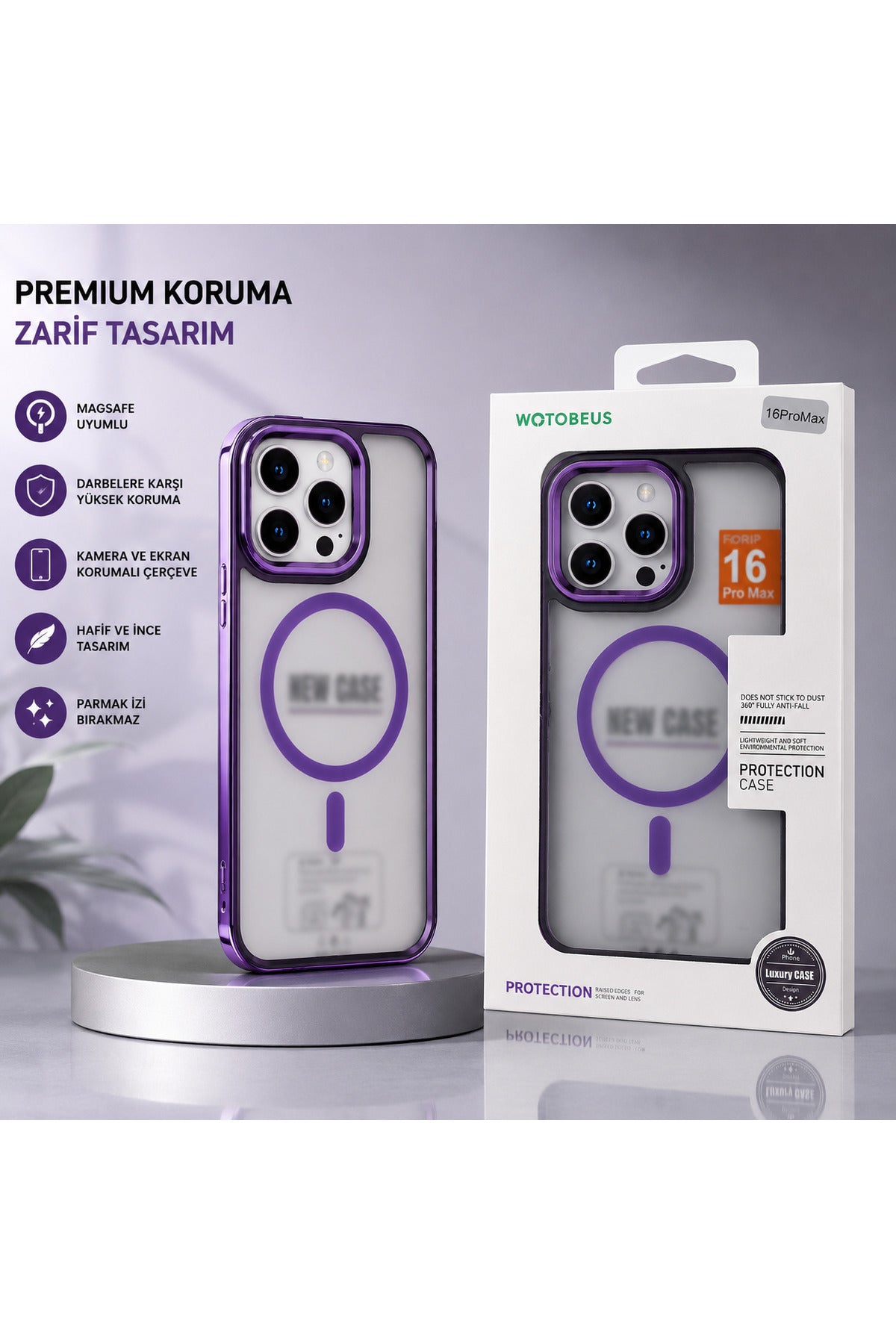 iPhone 16 Pro Max Uyumlu MagSafe Kılıf Mat Şeffaf Darbe Korumalı Kamera Korumalı Krom Çerçeveli Premium Silikon Telefon Kılıf
