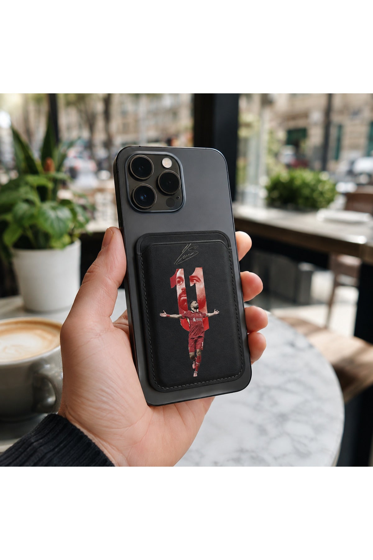 İphone Magsafe Özellikli Tüm Telefonlara Uyumlu Android İOS Telefon Arkası M.Salah Tasarım Premium Deri Kılıf