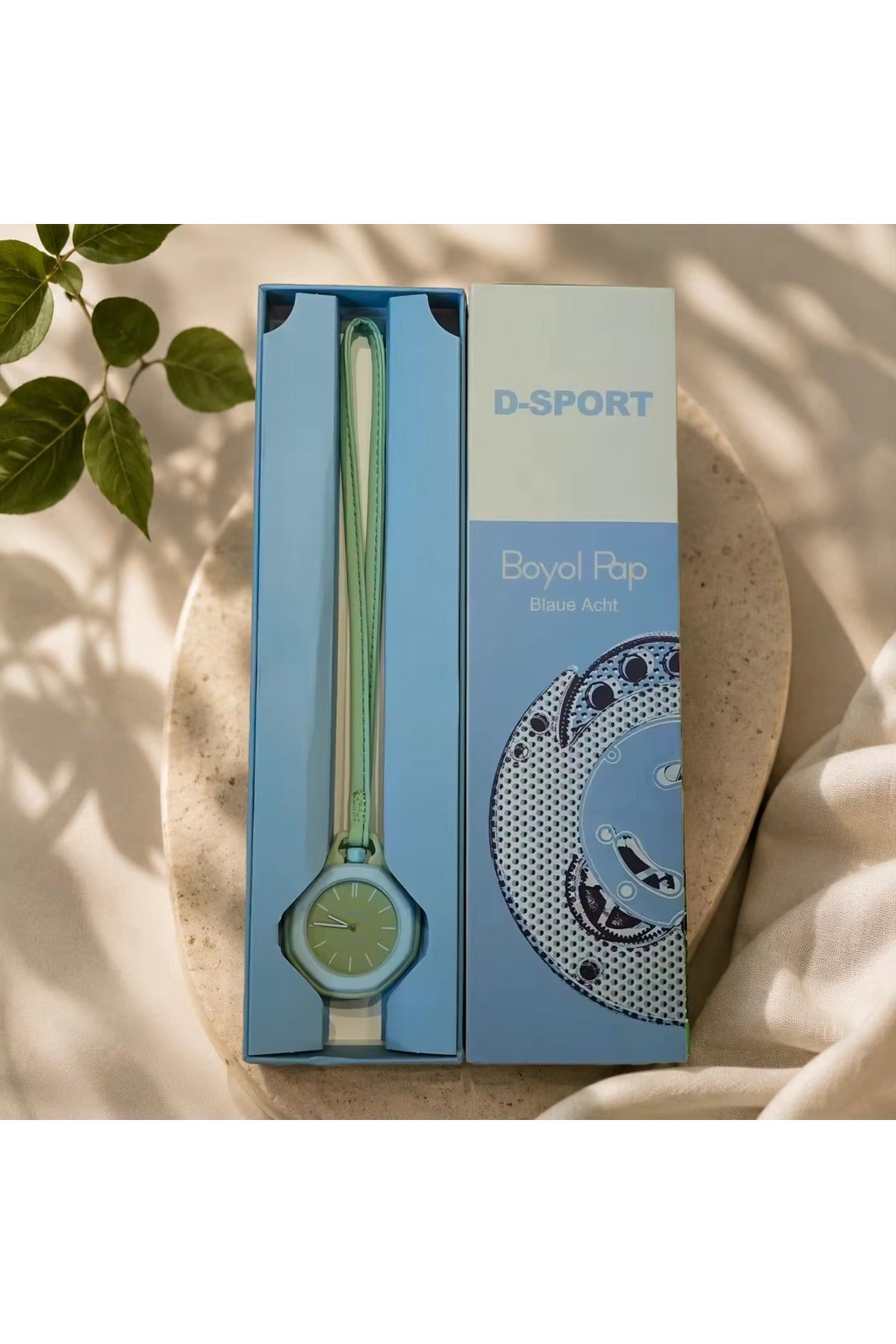 Moda Taşınabilir Lüks Spor Pop Tasarım Sekizgen Çerçeve Cam Deri Kayış Analog Kuvars Asılı Cep Saati