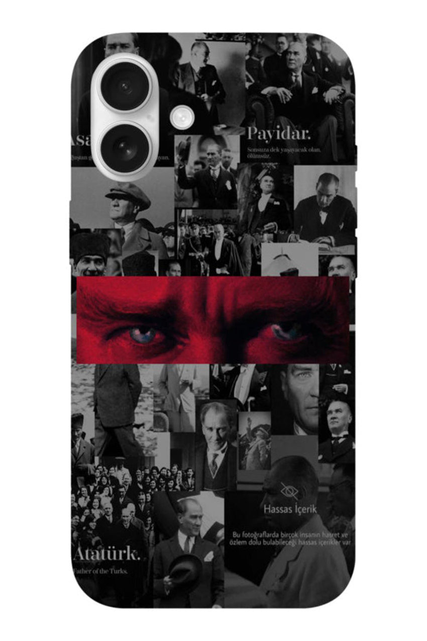 WOTOBEUS Atatürk Kırmızı Şerit Kolaj Tasarımlı Telefon Kılıfı — 850 × 1274, ortak kadraj