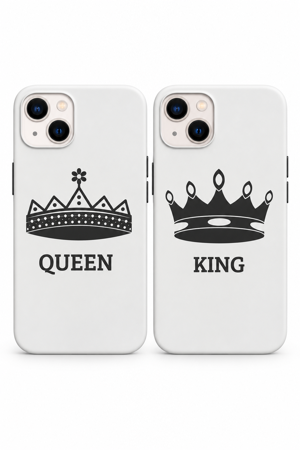 Queen solda, King sağda — 2 adet Couple kılıf seti
