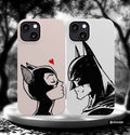 Pembe Catwoman tasarımı solda, Beyaz Batman tasarımı sağda — 2 adet Couple kılıf seti