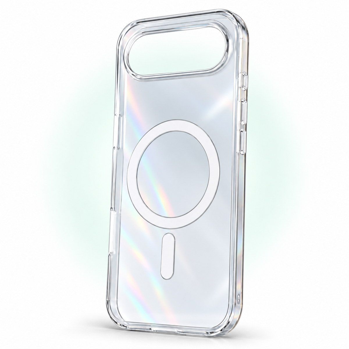 iPhone 17 Air Uyumlu Orijinal Kalite MagSafe Şeffaf Kılıf - Hologram Yansıtan, Güçlü Manyetik, Kamera Korumalı Premium Clear Case — stüdyo ürün görseli