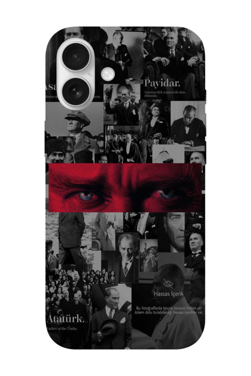 WOTOBEUS Atatürk Desenli İçi Kadife Premium Kalite Lansman Telefon Kılıfı — beyaz stüdyo fonu, 850 × 1274