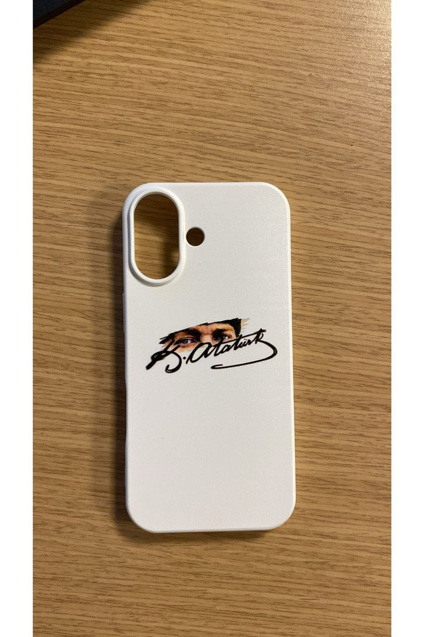 WOTOBEUS Atatürk Desenli İçi Kadife Premium Kalite Lansman Telefon Kılıfı — beyaz stüdyo fonu, 850 × 1274