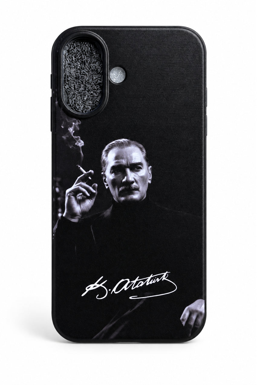 WOTOBEUS Atatürk Desenli İçi Kadife Premium Kalite Lansman Telefon Kılıfı — beyaz stüdyo fonu, 850 × 1274