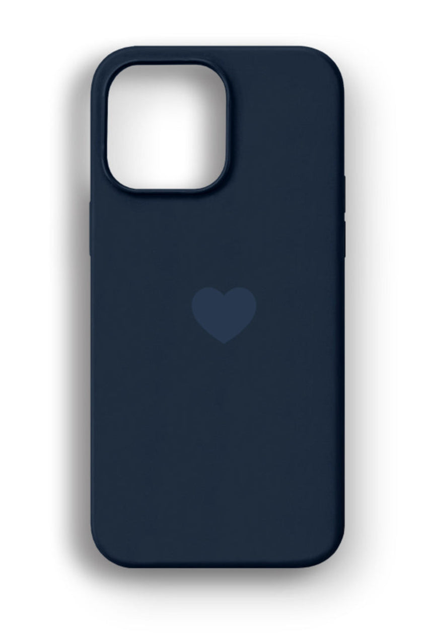WOTOBEUS Lacivert Kalp Logolu Lansman Telefon Kılıfı — beyaz stüdyo fonu, 850 × 1274