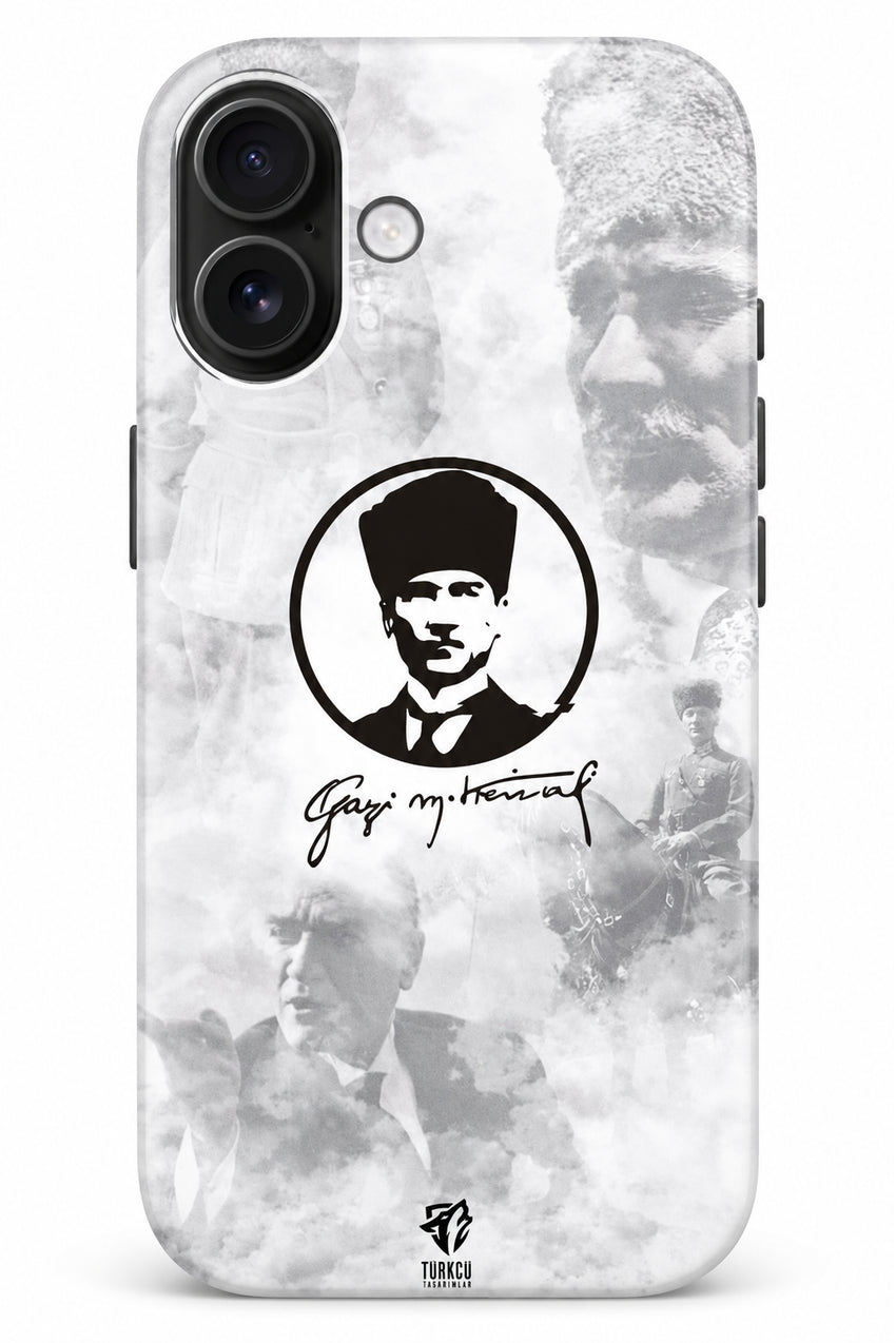 WOTOBEUS Apple  Atatürk Desenli HD Baskılı Silikon Kılıf — beyaz stüdyo fonu, 850 × 1274