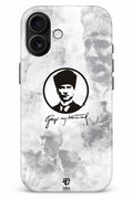 WOTOBEUS Apple  Atatürk Desenli HD Baskılı Silikon Kılıf — beyaz stüdyo fonu, 850 × 1274