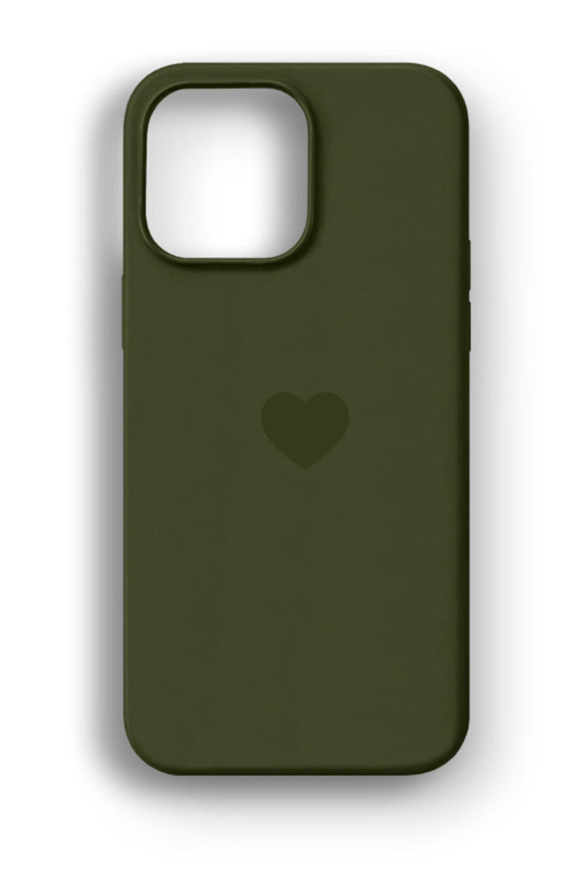 WOTOBEUS Haki Kalp Logolu Lansman Telefon Kılıfı — beyaz stüdyo fonu, 850 × 1274
