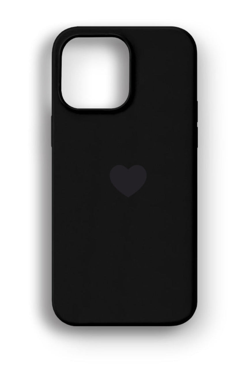 WOTOBEUS Siyah Kalp Logolu Lansman Telefon Kılıfı — beyaz stüdyo fonu, 850 × 1274