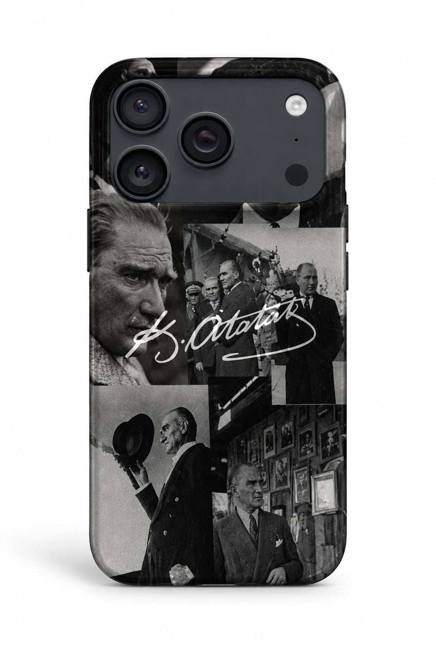 WOTOBEUS Atatürk Desenli İçi Kadife Premium Kalite Lansman Telefon Kılıfı — beyaz stüdyo fonu, 850 × 1274