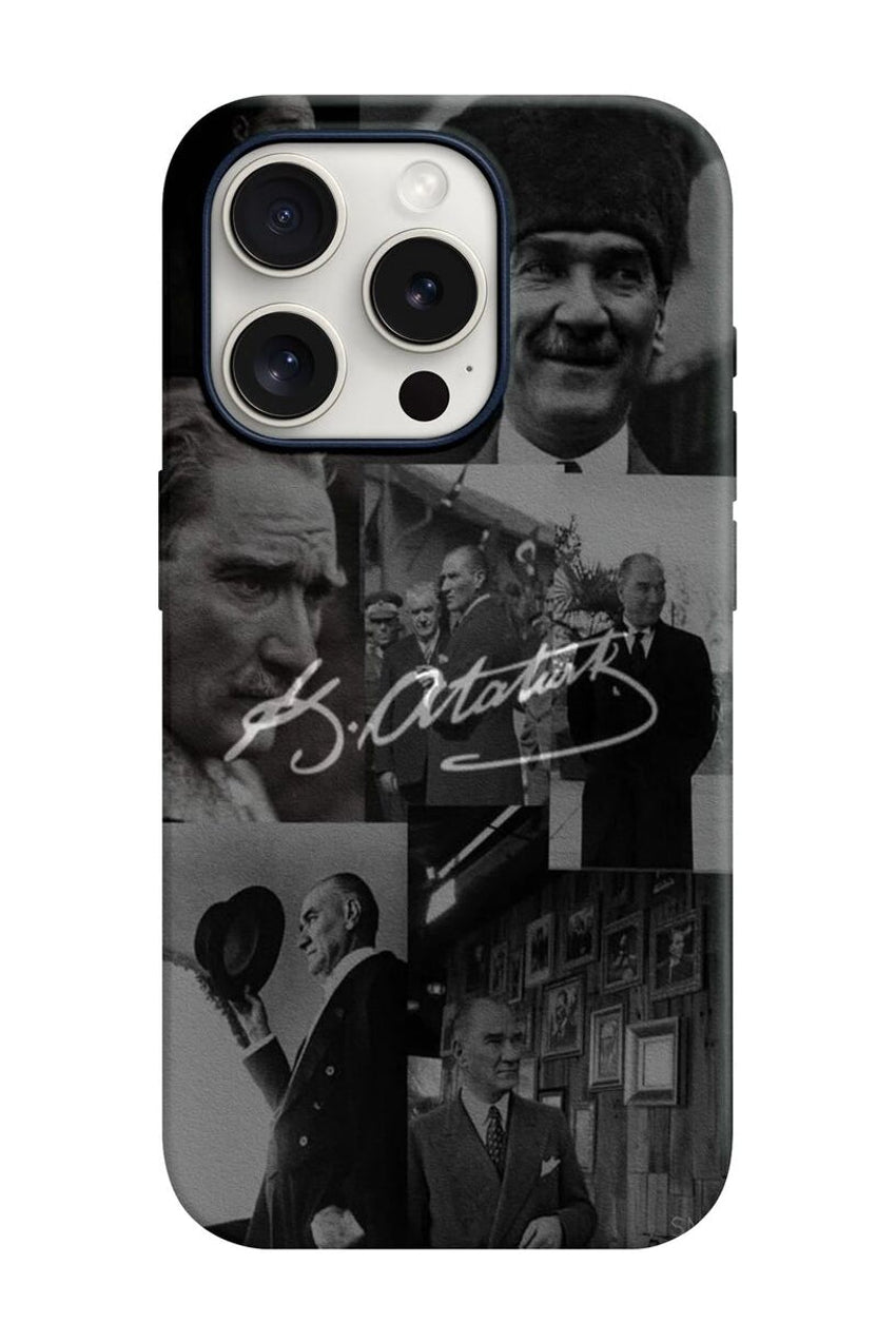 WOTOBEUS Atatürk Desenli İçi Kadife Premium Kalite Lansman Telefon Kılıfı — beyaz stüdyo fonu, 850 × 1274