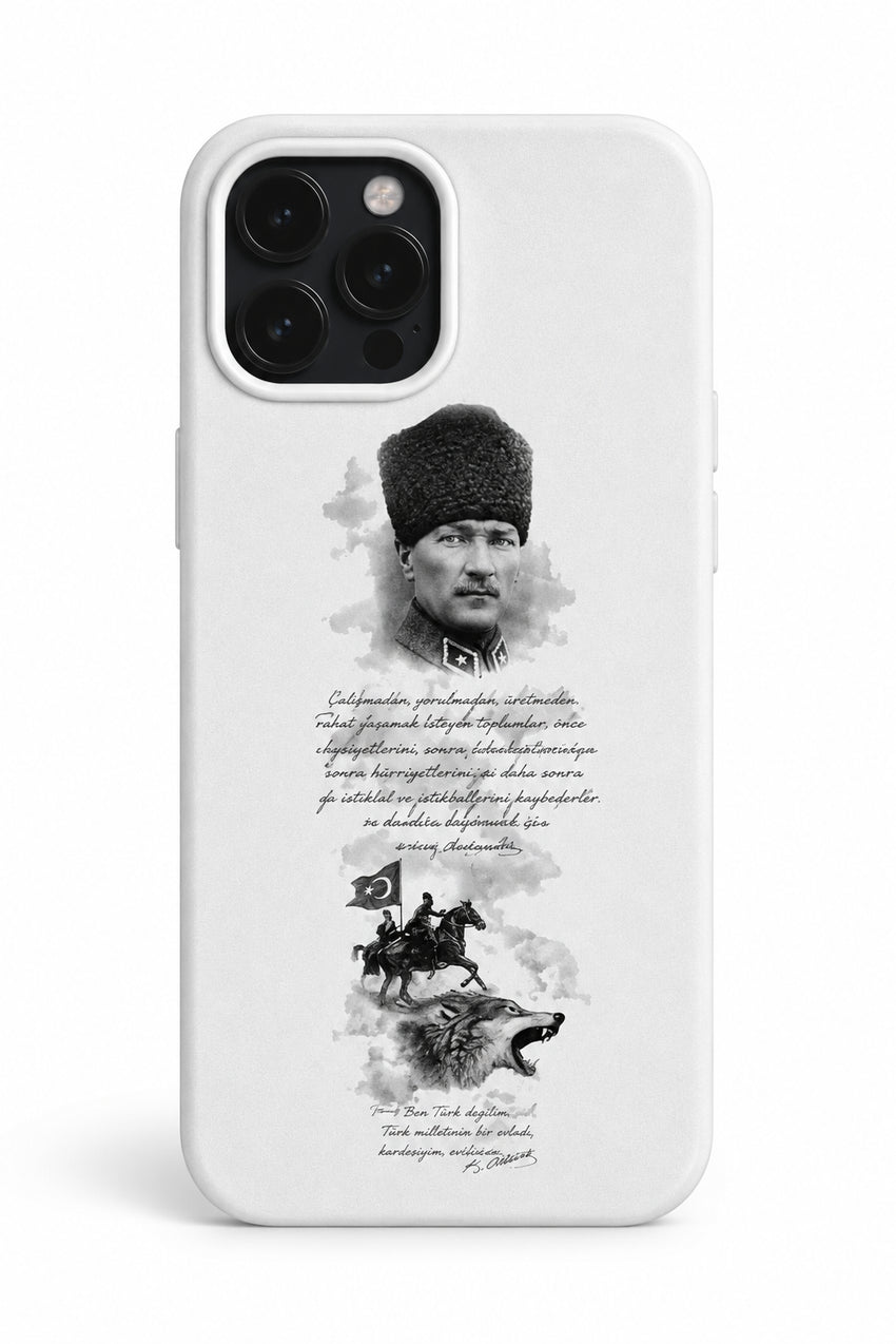 WOTOBEUS Atatürk Köşe Tasarım İçi Kadife Dışı Premium Silikon 10 Kasım Çalışma Telefon Kılıfı — beyaz stüdyo fonu, 850 × 1274