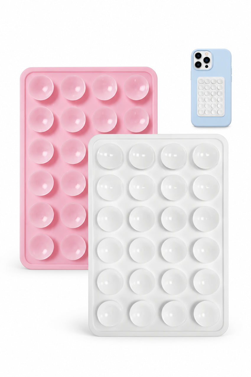 WOTOBEUS Silikonlu Vantuz Beyaz ve Pembe Telefon Vantuz Tutucu 2 Adet — beyaz stüdyo fonu, 850 × 1274