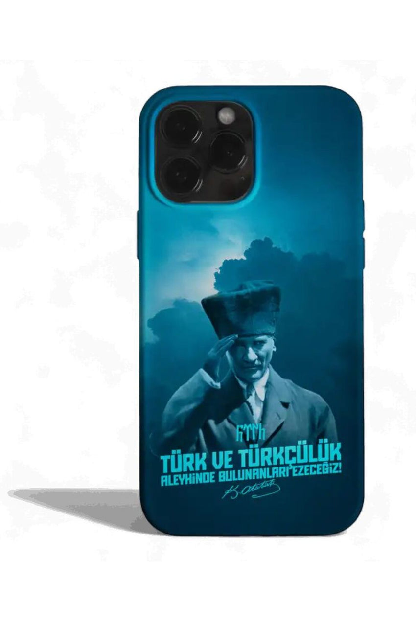 WOTOBEUS Atatürk Desenli İçi Kadife Premium Kalite Lansman Telefon Kılıfı — beyaz stüdyo fonu, 850 × 1274