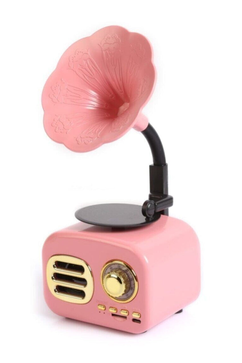 WOTOBEUS Retro Mini Gramofon Bluetooth Fm Radyo Hoparlör — beyaz stüdyo fonu, 850 × 1274