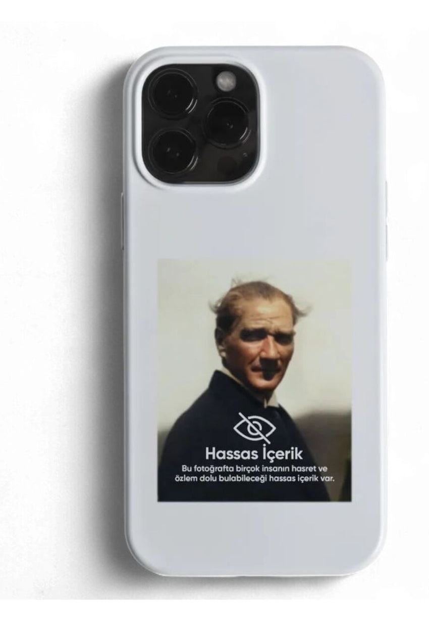 WOTOBEUS Atatürk Desenli İçi Kadife Premium Kalite Lansman Telefon Kılıfı — beyaz stüdyo fonu, 850 × 1274