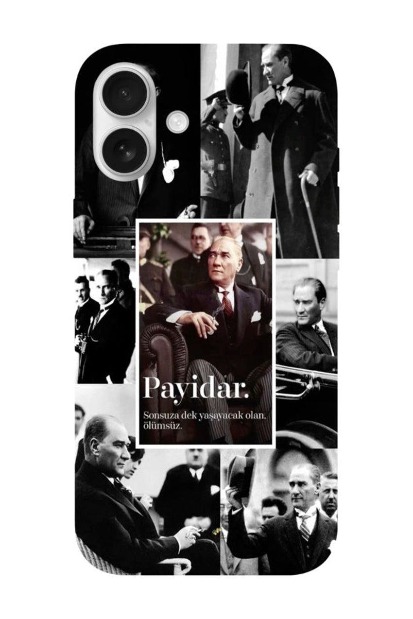 WOTOBEUS Atatürk Desenli İçi Kadife Premium Kalite Lansman Telefon Kılıfı — beyaz stüdyo fonu, 850 × 1274