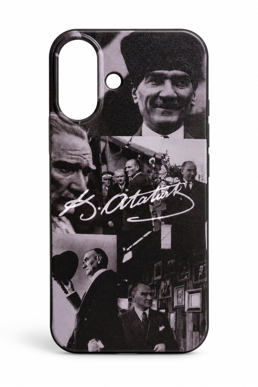 WOTOBEUS Atatürk Desenli İçi Kadife Premium Kalite Lansman Telefon Kılıfı — beyaz stüdyo fonu, 850 × 1274