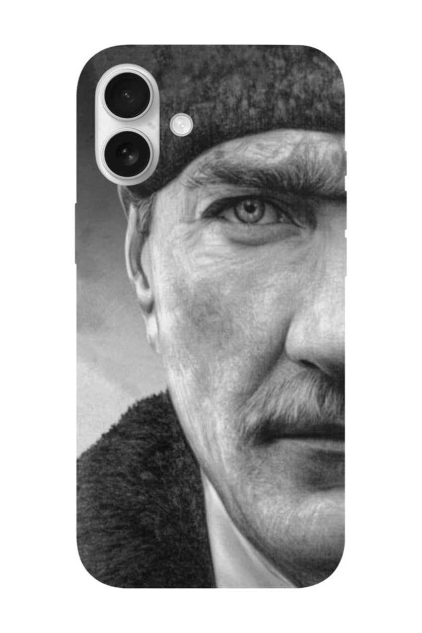 WOTOBEUS Atatürk Desenli İçi Kadife Premium Kalite Lansman Telefon Kılıfı — beyaz stüdyo fonu, 850 × 1274